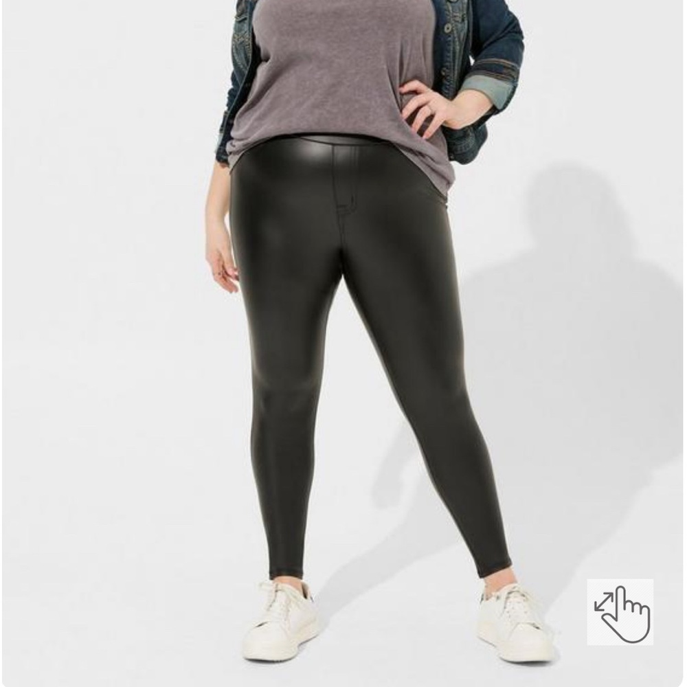 Full Length Signature Waist Faux Leather Legging